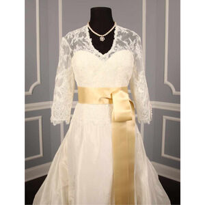 White Coffee Swiss Double Faced Bridal Sash Belt 2 3/4" x 3 1/2 yards long